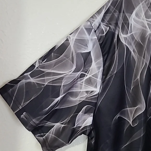 Grey Flame Smoke Luxury Graphic Mens Tee Shirt Dri Fit Tshirt Size 2XL - Picture 4 of 15